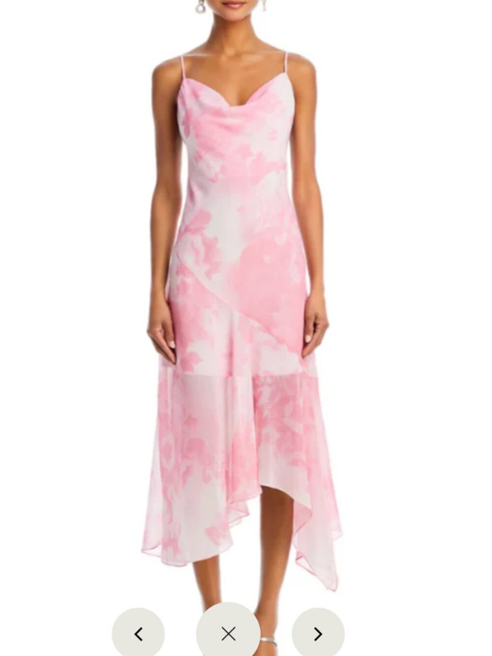 WAYF Rendezvous Cowl Neck Slip Midi Dress